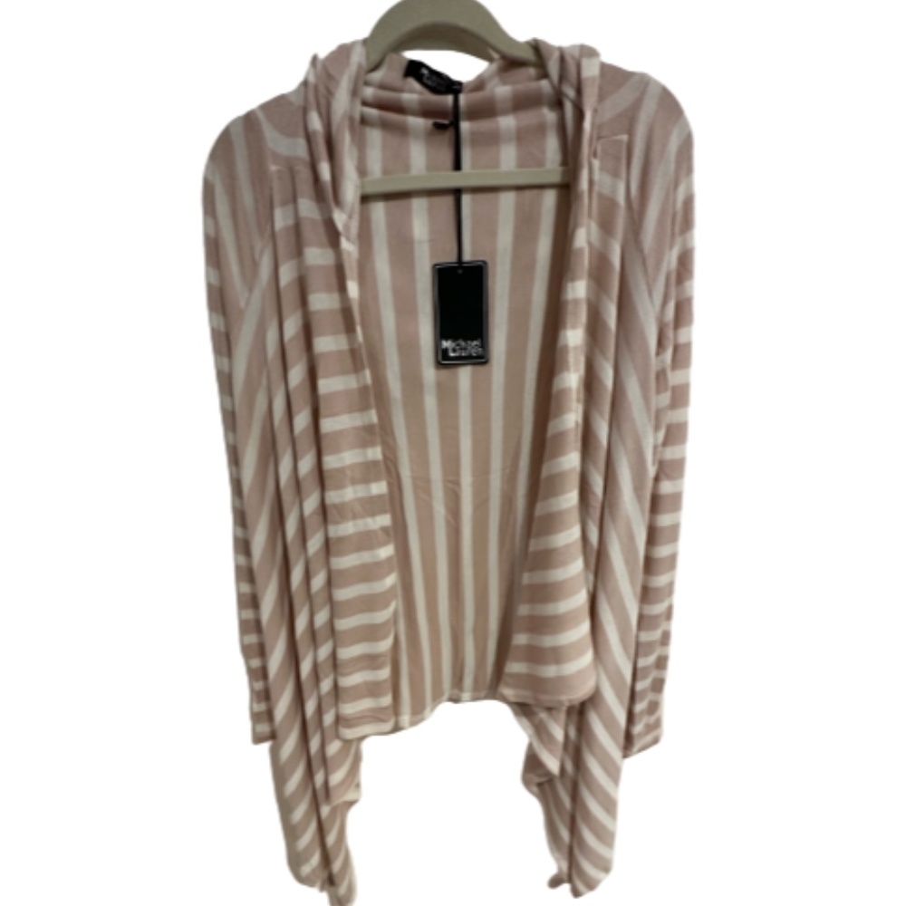 NWT Michael Lauren Wagner Cardigan Oatmeal Stripe Size M